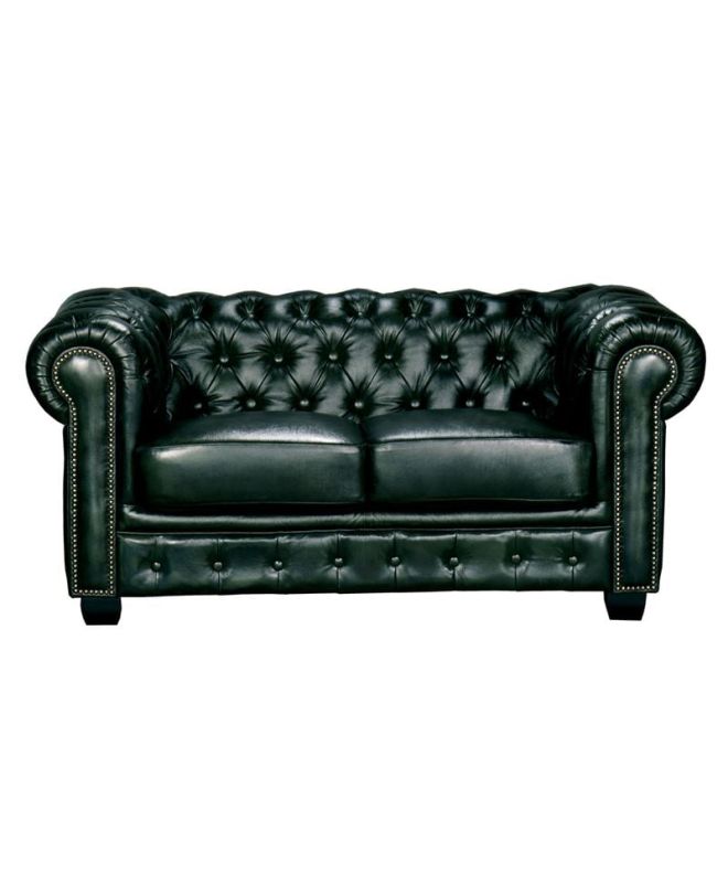 CHESTERFIELD Birmingham Καναπές 2Θέσιος Σαλονιού Καθιστικού,Δέρμα Antique Green