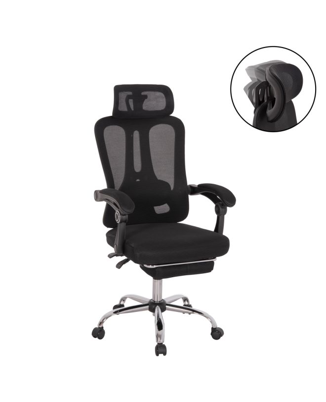 ΚΑΡΕΚΛΑ ΓΡΑΦΕΙΟΥ BARNET HM18258.01 ΜΑΥΡΟ MESH-ΜΑΥΡΟΣ ΣΚΕΛΕΤΟΣ NYLON 61x62x123Υ