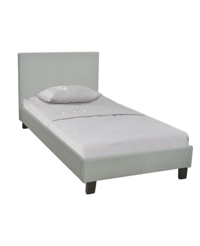 WILTON Κρεβάτι Μονό, για Στρώμα 90x190cm, Ύφασμα Απόχρωση Grey Stone
