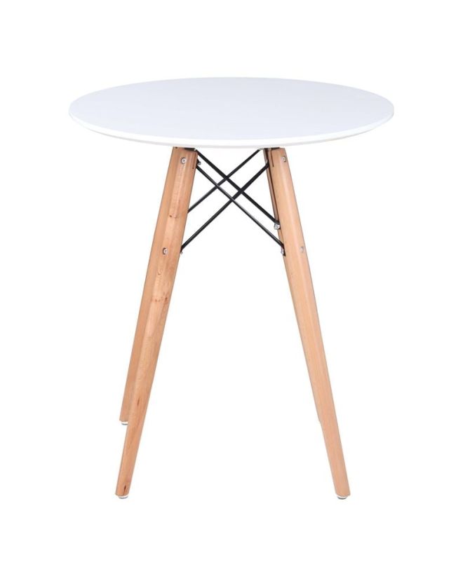ART Wood Τραπέζι, Πόδια Οξιά Φυσικό, Επιφάνεια MDF Άσπρο
