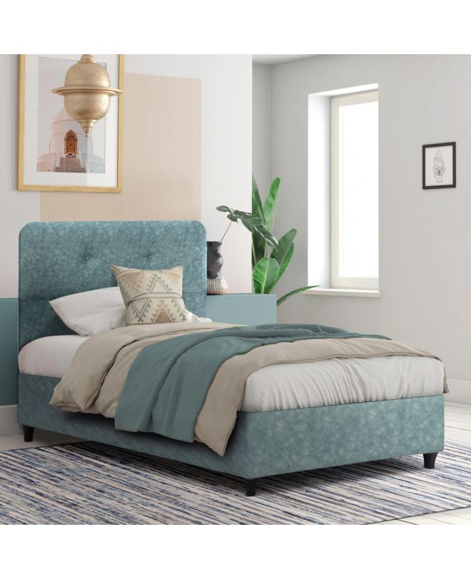 ΚΡΕΒΑΤΙ DOLORES LIGHT GREEN HM648.27 ΓΙΑ ΣΤΡΩΜΑ 120x200 εκ.