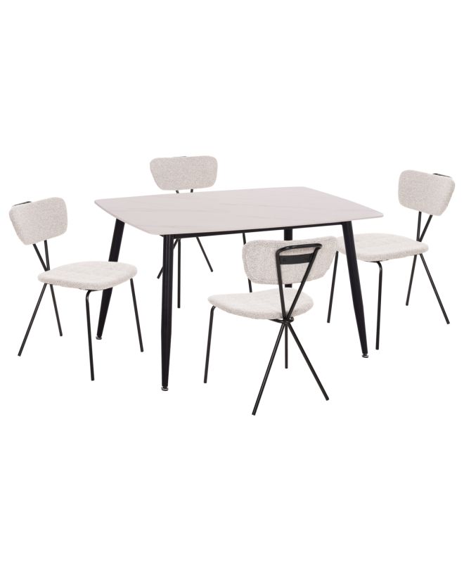 ΣΕΤ ΤΡΑΠΕΖΑΡΙΑΣ 5ΤΜΧ RAVEN HM21067.01 ΚΕΡΑΜΙΚΟ TOP ΛΕΥΚΟ ΜΑΡΜΑΡΟ--ΜΕΤΑΛΛΟ