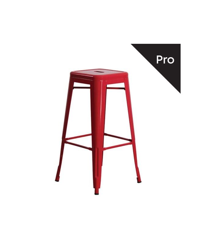 RELIX Σκαμπό Bar-Pro, Στοιβαζόμενο, Μέταλλο Βαφή Κόκκινο