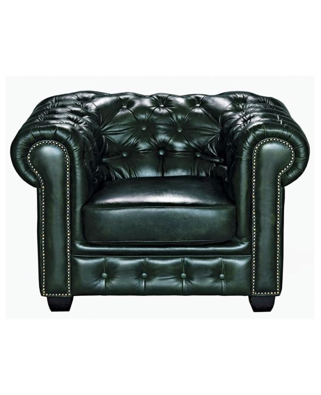 CHESTERFIELD Birmingham Πολυθρόνα Σαλονιού Καθιστικού,Δέρμα Antique Green