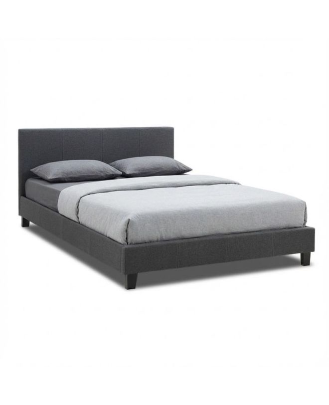 Κρεβάτι Flat Megapap υφασμάτινο χρώμα ανθρακί 150x200εκ.