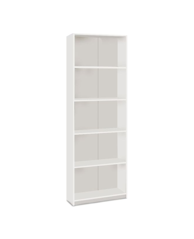 Βιβλιοθήκη Max Megapap χρώμα λευκό 58x23x170εκ.
