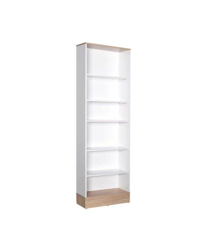Βιβλιοθήκη Base Megapap χρώμα oak - λευκό 60x26x197εκ.