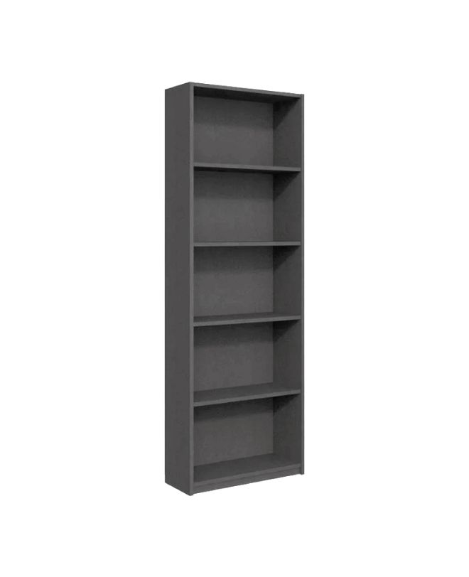 Βιβλιοθήκη Max Megapap χρώμα ανθρακί 58x23x170εκ.