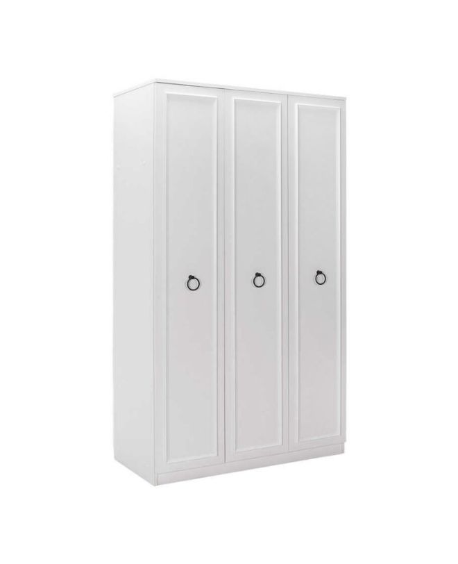 Ντουλάπα ρούχων Hampton Megapap τρίφυλλη χρώμα λευκό 103x52x185εκ.