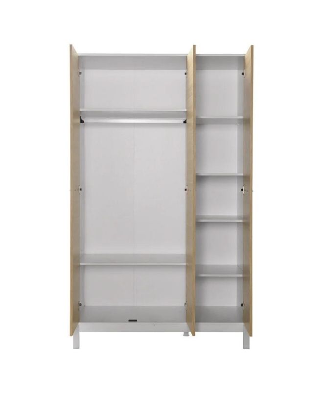 Ντουλάπα ρούχων London Megapap τρίφυλλη χρώμα oak - λευκό 120x52x202εκ.