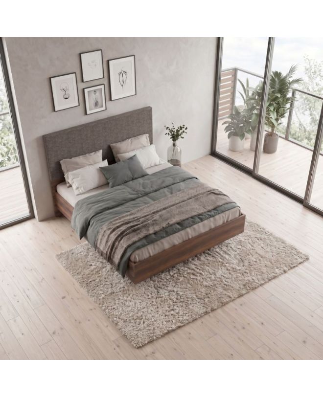 Κρεβάτι Oryana Megapap χρώμα καρυδί 160x200εκ.