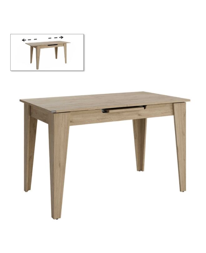Τραπέζι Trendline Megapap επεκτεινόμενο χρώμα oak 120/150x70x75εκ.