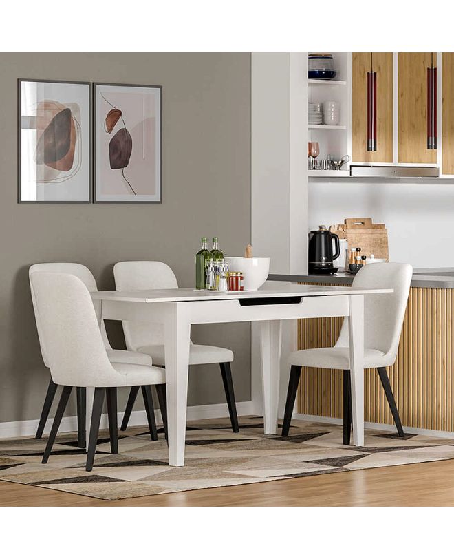 Τραπέζι Trendline Megapap επεκτεινόμενο χρώμα λευκό 120/150x70x75εκ.
