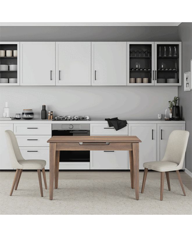 Τραπέζι Trendline Megapap επεκτεινόμενο χρώμα καρυδί 120/150x70x75εκ.