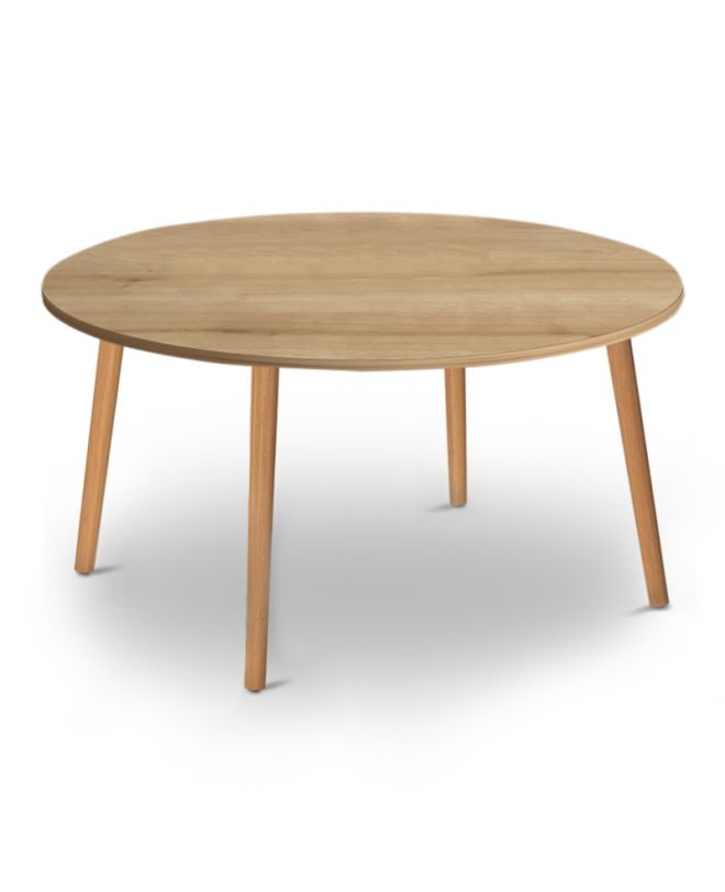 Τραπεζάκι σαλονιού Circle  από μελαμίνη χρώμα oak 90x90x40εκ.