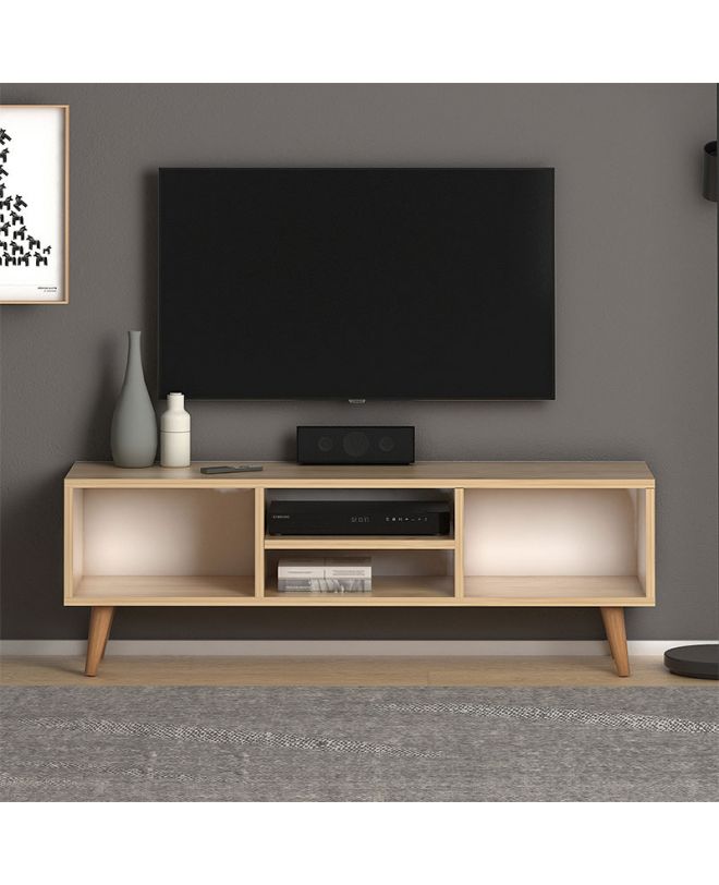 Έπιπλο τηλεόρασης Loren  από μελαμίνη χρώμα oak 120x30x40εκ.