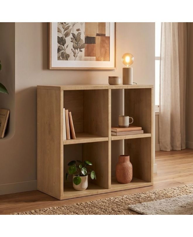 Βιβλιοθήκη Cube Megapap χρώμα sapphire oak 60x30x60εκ.