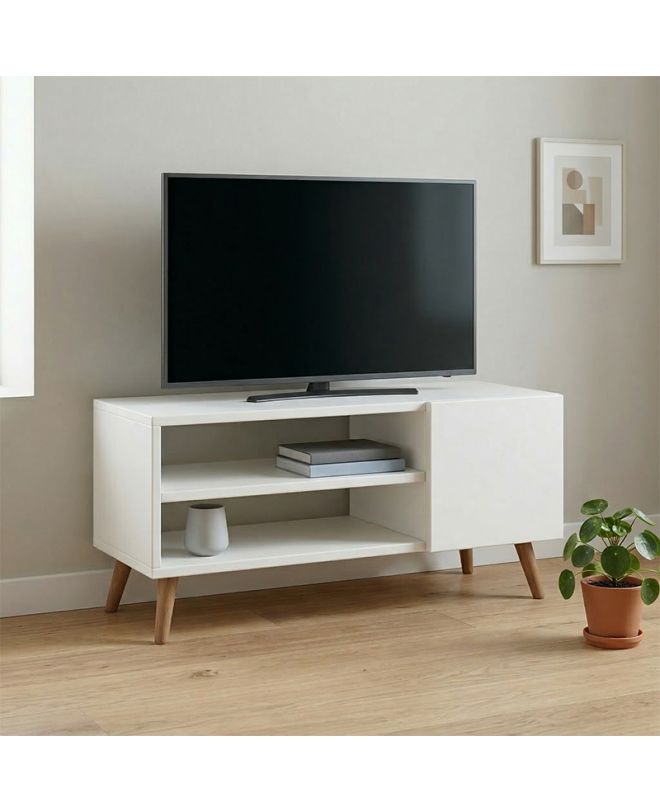 Έπιπλο τηλεόρασης Parma Megapap χρώμα λευκό 90x30x40εκ.