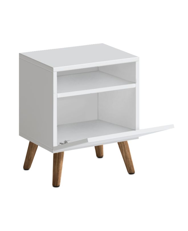 Κομοδίνο Sole Megapap χρώμα λευκό 40x30x47,6εκ.