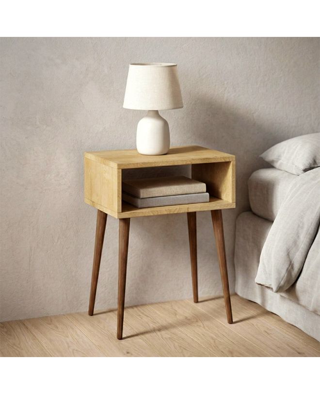 Κομοδίνο Gola Megapap χρώμα sapphire oak 45x30x58εκ.