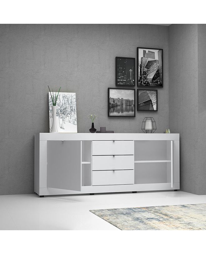 Μπουφές μελαμίνης Ocean  χρώμα λευκό 210x45x86εκ.