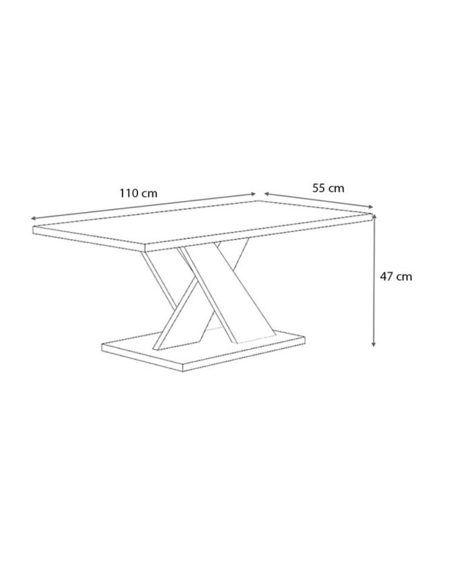 Τραπεζάκι σαλονιού Marcello Megapap χρώμα καρυδί 110x55x47εκ.
