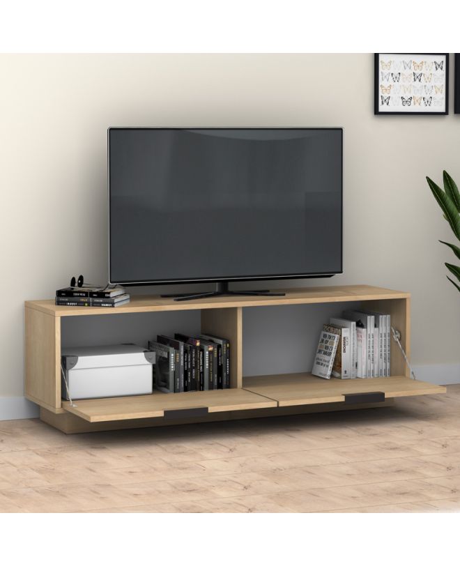 Έπιπλο τηλεόρασης Lisa Megapap χρώμα φυσικό οξιάς 140x35x43cm.