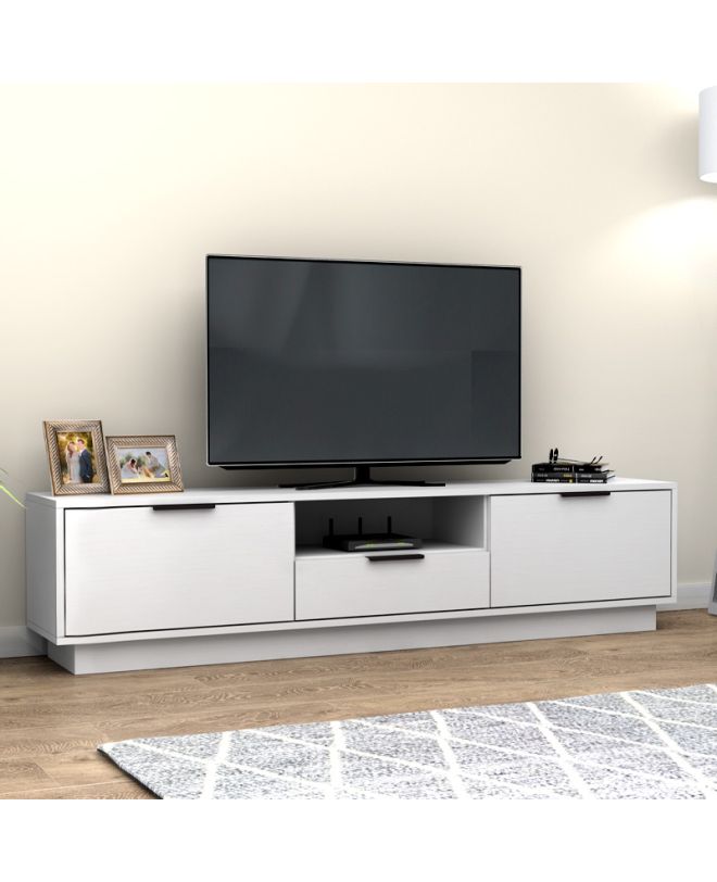 Έπιπλο τηλεόρασης Mensa Megapap χρώμα λευκό 180x35x43cm.