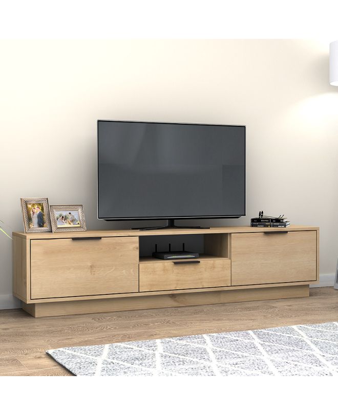 Έπιπλο τηλεόρασης Mensa Megapap χρώμα φυσικό οξιάς 180x35x43cm.