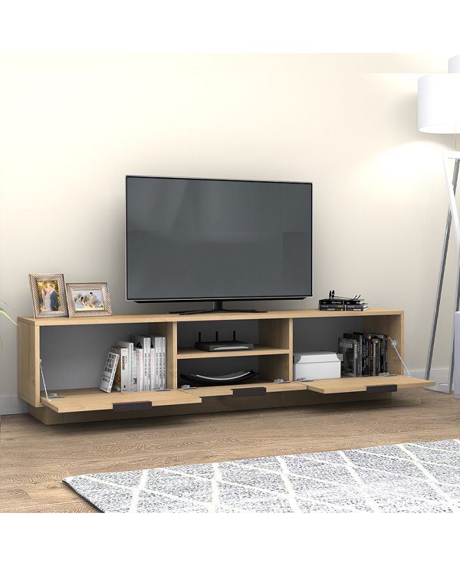 Έπιπλο τηλεόρασης Mensa Megapap χρώμα φυσικό οξιάς 180x35x43cm.