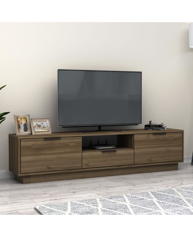 Έπιπλο τηλεόρασης Mensa Megapap χρώμα καρυδί 180x35x43cm.