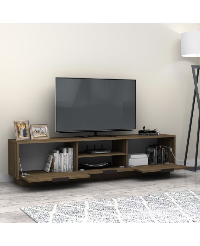 Έπιπλο τηλεόρασης Mensa Megapap χρώμα καρυδί 180x35x43cm.