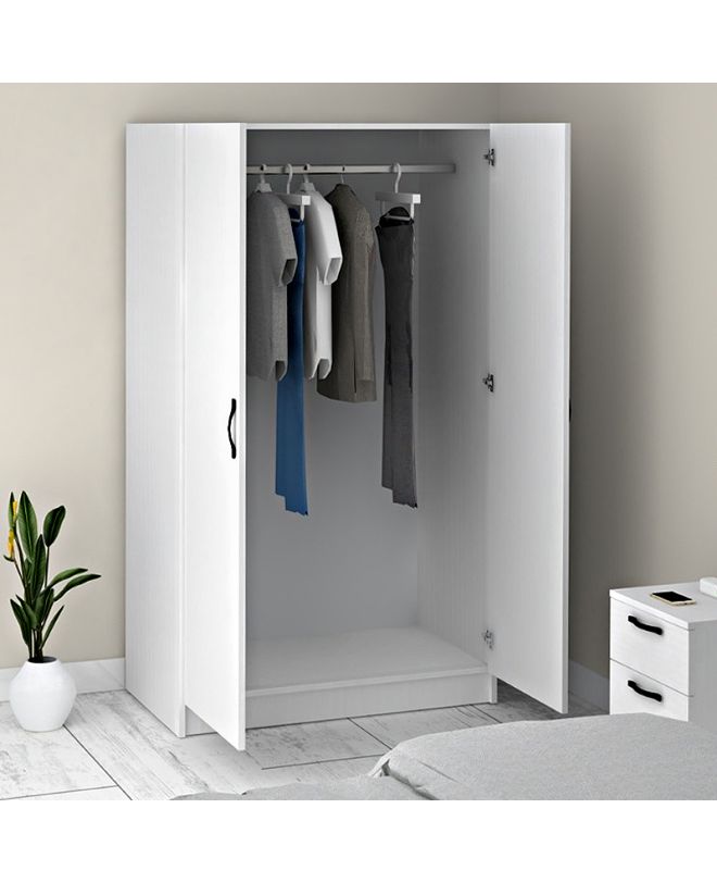 Ντουλάπα ρούχων Victoria Megapap δίφυλλη χρώμα λευκό 100x60x181εκ.