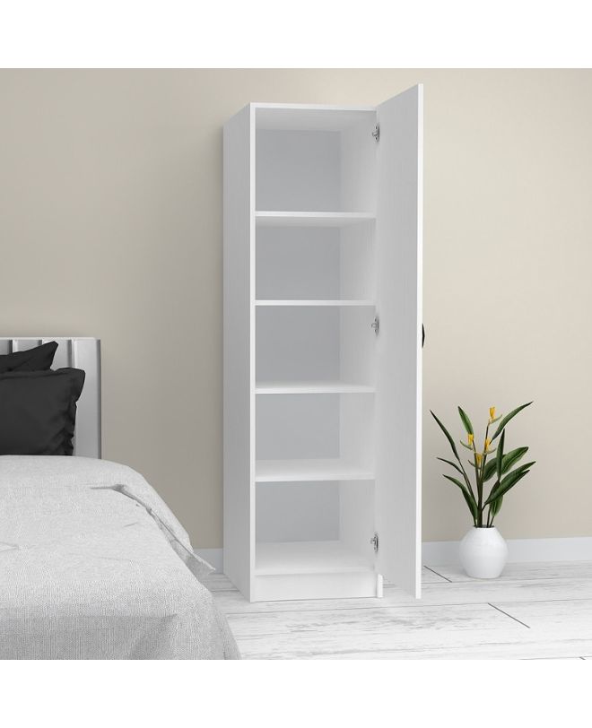 Ντουλάπα ρούχων Victoria Megapap μονόφυλλη χρώμα λευκό 50x60x181εκ.