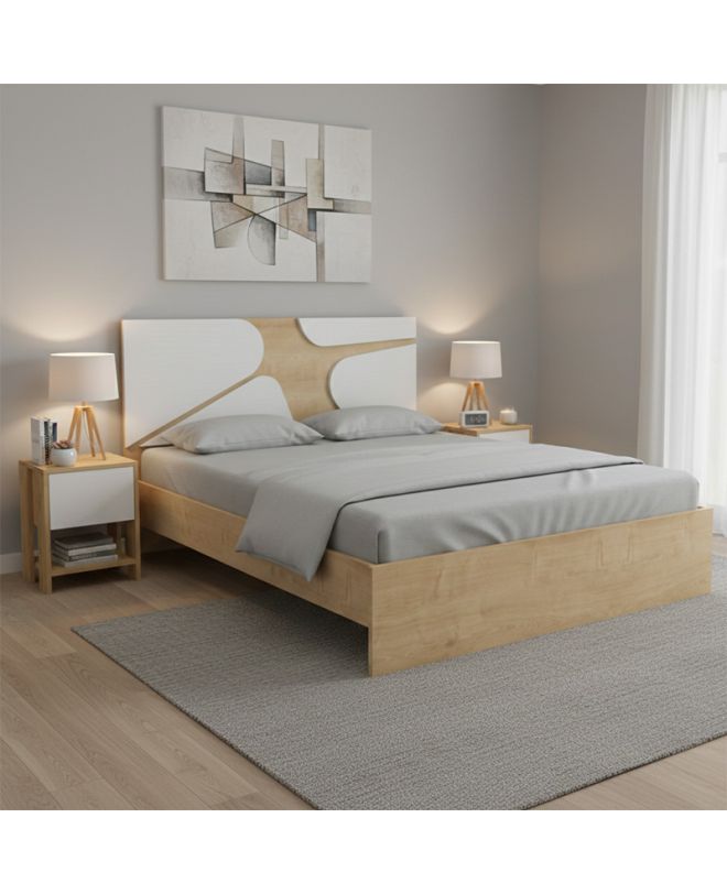 Κρεβάτι Bergamo Megapap χρώμα φυσικό οξιάς 160x200εκ.