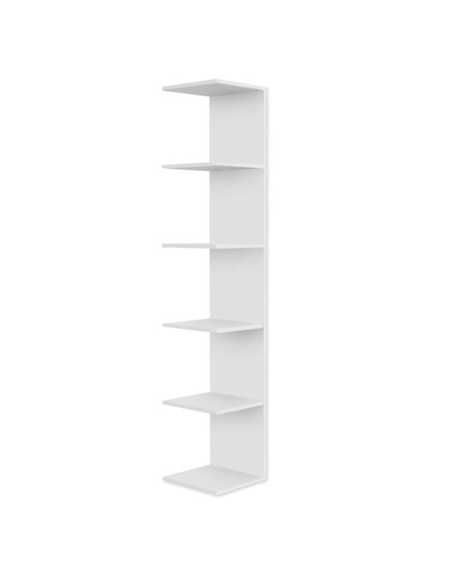 Βιβλιοθήκη - Ραφιέρα τοίχου Silver Megapap χρώμα λευκό 34,6x31,5x180εκ.