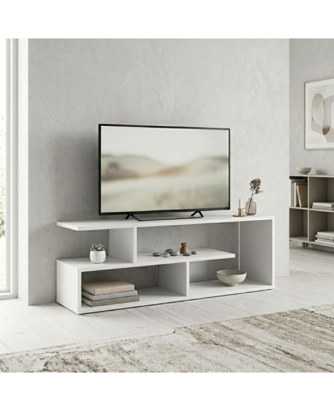 Έπιπλο τηλεόρασης Forever Megapap χρώμα λευκό 120x30x40cm.