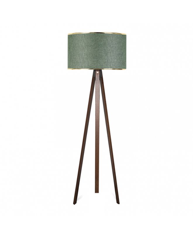 Φωτιστικό δαπέδου Rosling  Mdf/ύφασμα Pvc χρώμα καρυδί/κυπαρισσί 38x21x140εκ.