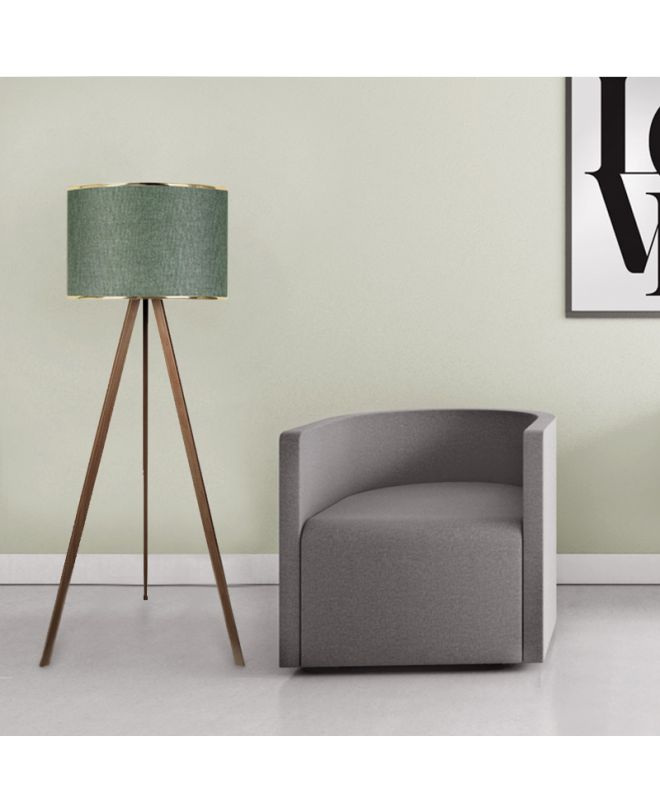 Φωτιστικό δαπέδου Rosling  Mdf/ύφασμα Pvc χρώμα καρυδί/κυπαρισσί 38x21x140εκ.