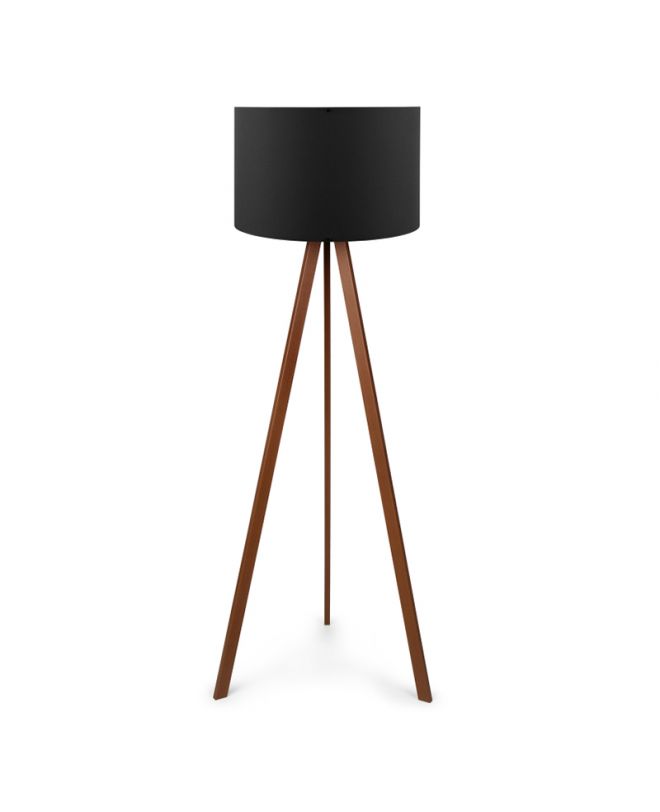 Φωτιστικό δαπέδου Rosling  Mdf/ύφασμα Pvc χρωμα καρυδί/μαύρο 38x21x140εκ.