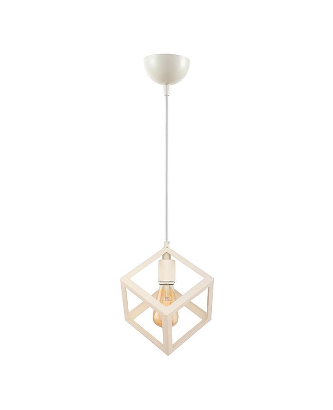 Φωτιστικό οροφής Thora  E27 μεταλλικό μονόφωτο χρώμα λευκό 22x22x70εκ.