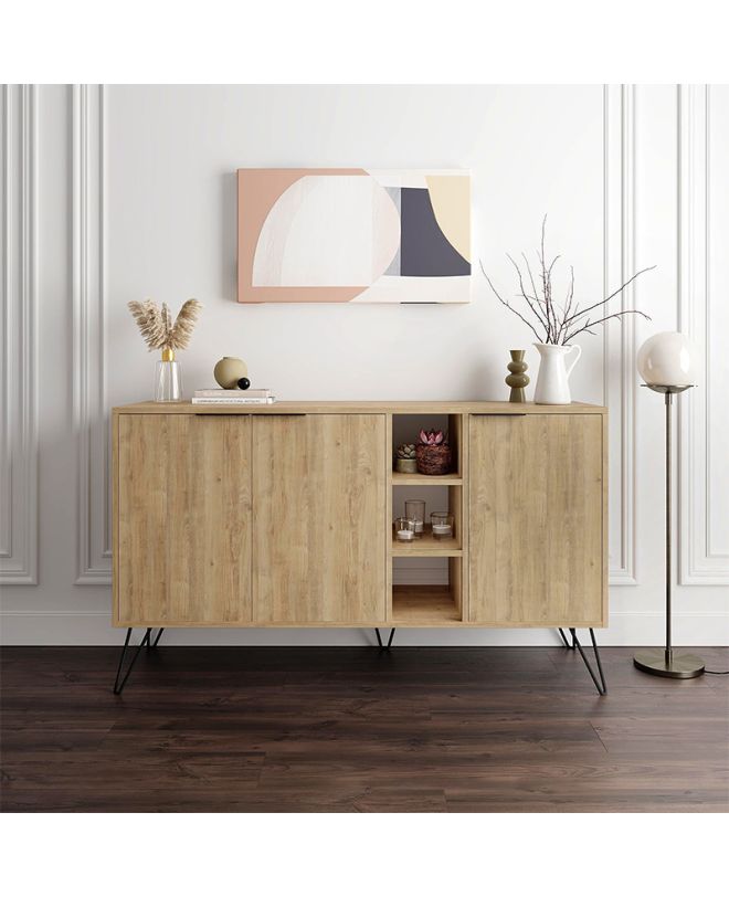 Μπουφές Clara Megapap χρώμα sapphire oak 142x35,6x83εκ.