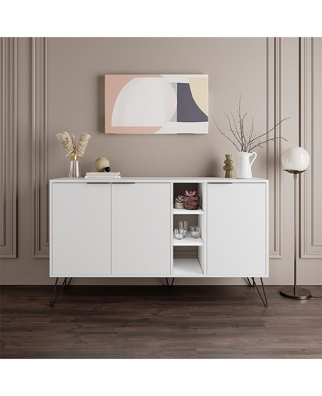 Μπουφές Clara Megapap χρώμα λευκό 142x35,6x83εκ.