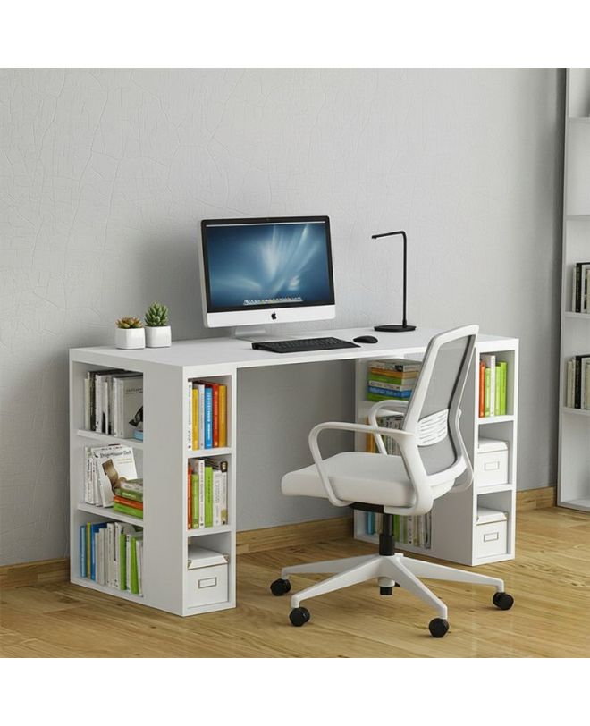 Γραφείο εργασίας Colmar Megapap χρώμα λευκό 140x60x75εκ