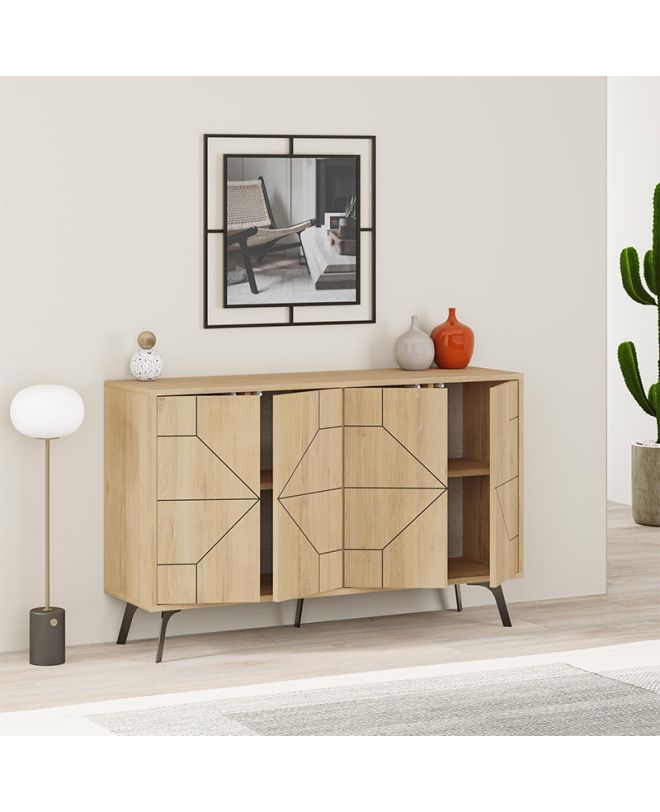 Μπουφές Dune Megapap χρώμα sapphire oak 123x35x77,4εκ.