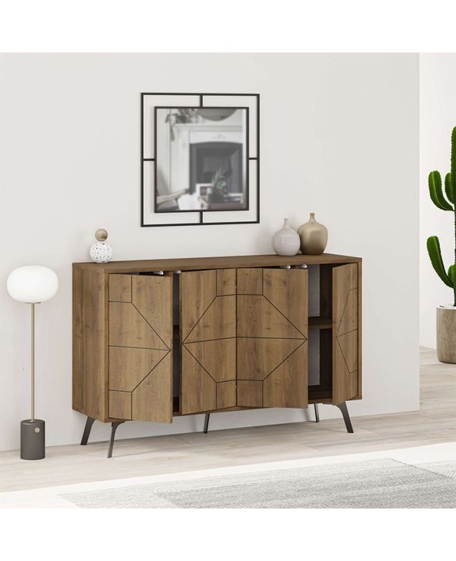 Μπουφές Dune Megapap χρώμα ανοιχτό καρυδί 123x35x77,4εκ.
