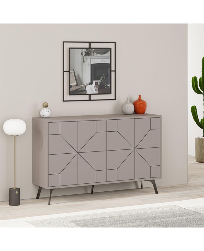 Μπουφές Dune Megapap χρώμα ανοιχτή μόκα 123x35x77,4εκ.