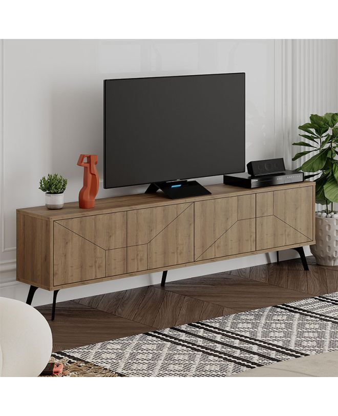 Έπιπλο τηλεόρασης Dune Megapap χρώμα ανοιχτό καρυδί 180x29,6x50εκ.