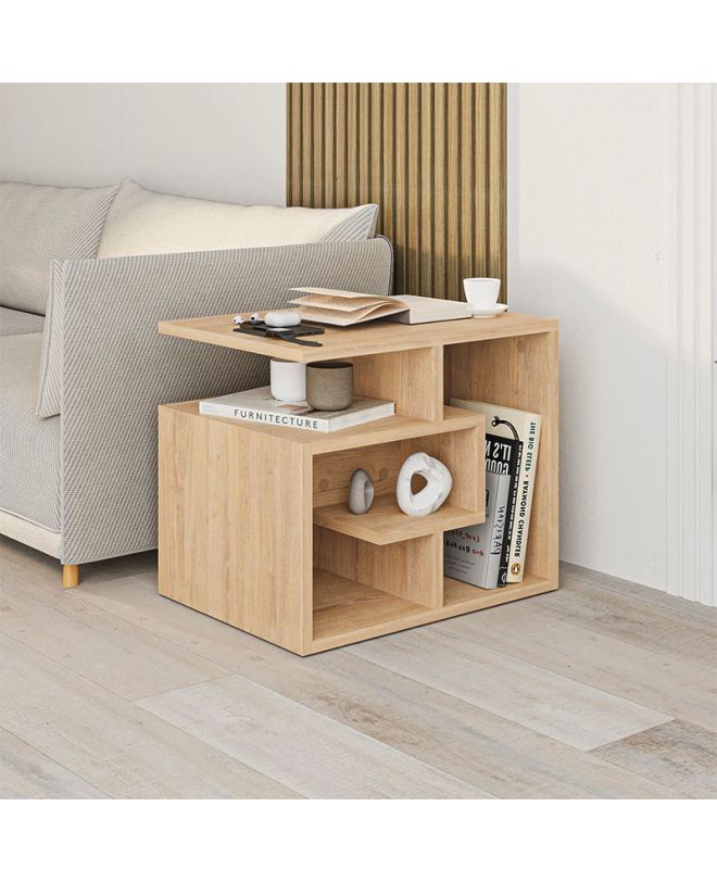 Τραπεζάκι βοηθητικό Labirent Megapap χρώμα sapphire oak 54x40x45εκ.
