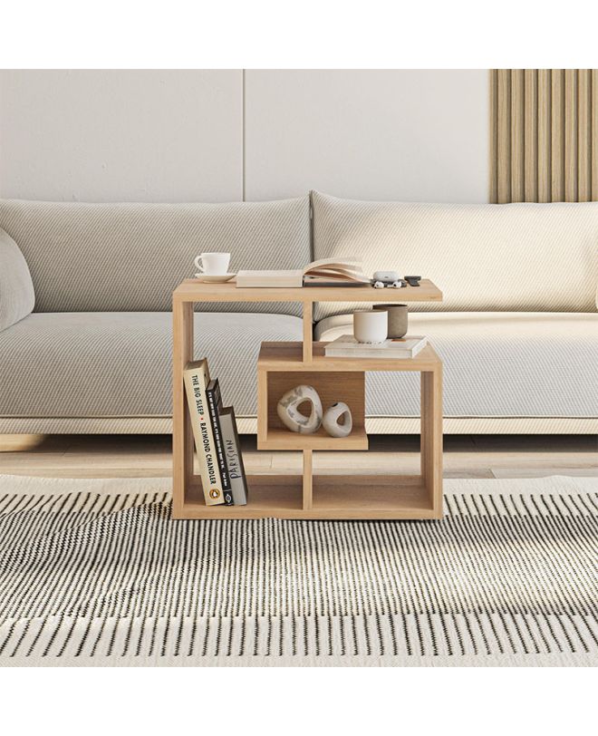 Τραπεζάκι βοηθητικό Labirent Megapap χρώμα sapphire oak 54x40x45εκ.